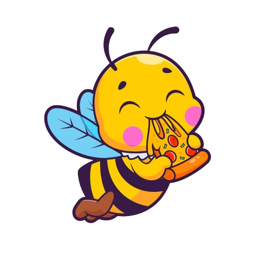 Bee eating Pizza